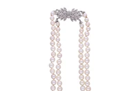 Collana di perle coltivate con diamanti - Asta Preziosi