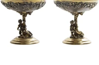 F.lli Cacchione, coppia di coppe in argento dorato - Asta Preziosi