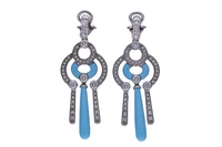 Orecchini con diamanti e pietre - Asta Preziosi