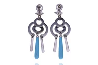 Orecchini con diamanti e pietre - Asta Preziosi