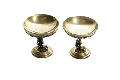 F.lli Cacchione, coppia di coppe in argento dorato - Asta Preziosi