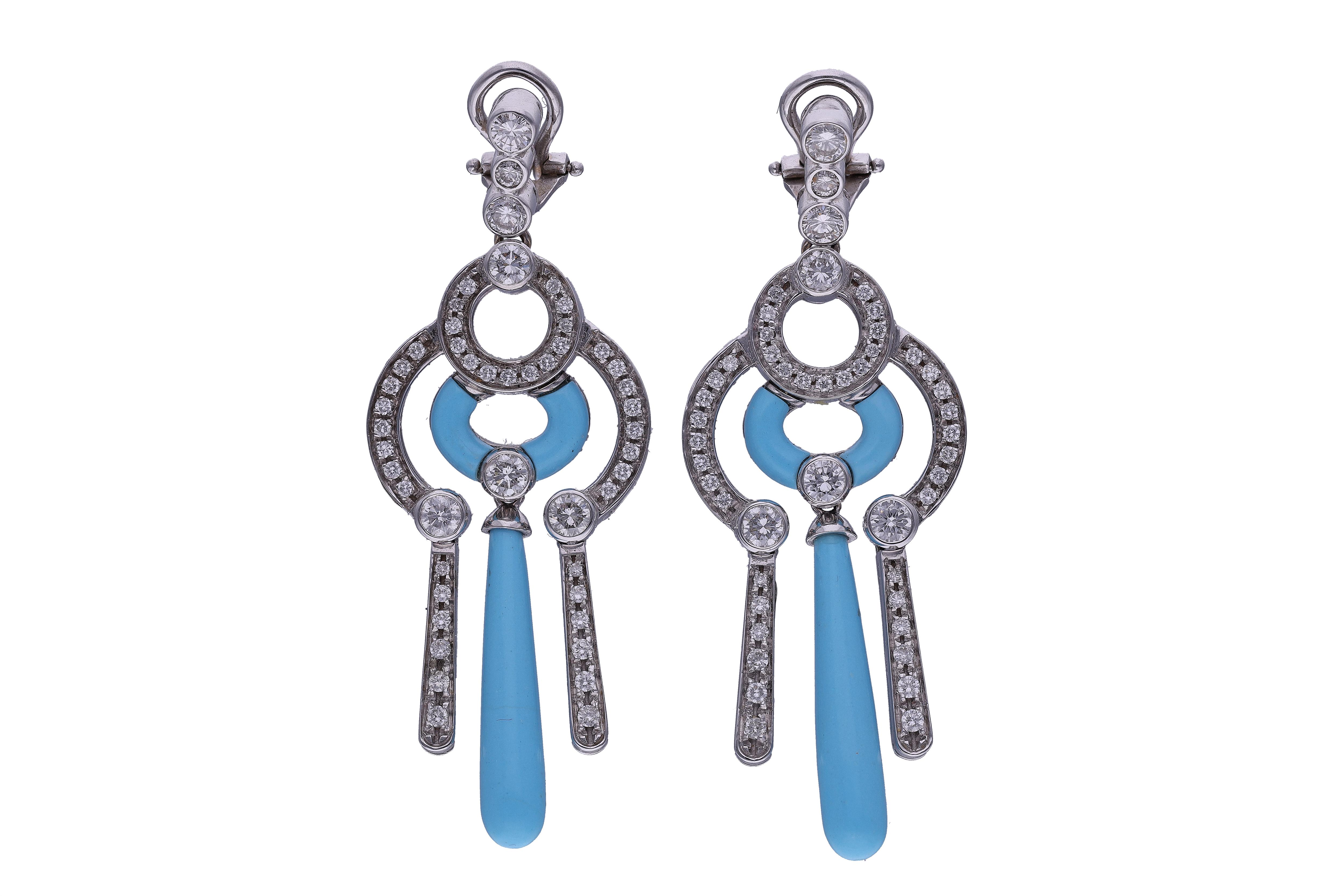 Orecchini con diamanti e pietre - Asta Preziosi