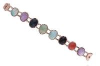 Bracciale con ametiste, calcedoni, amazzonite e pietre - Asta Preziosi
