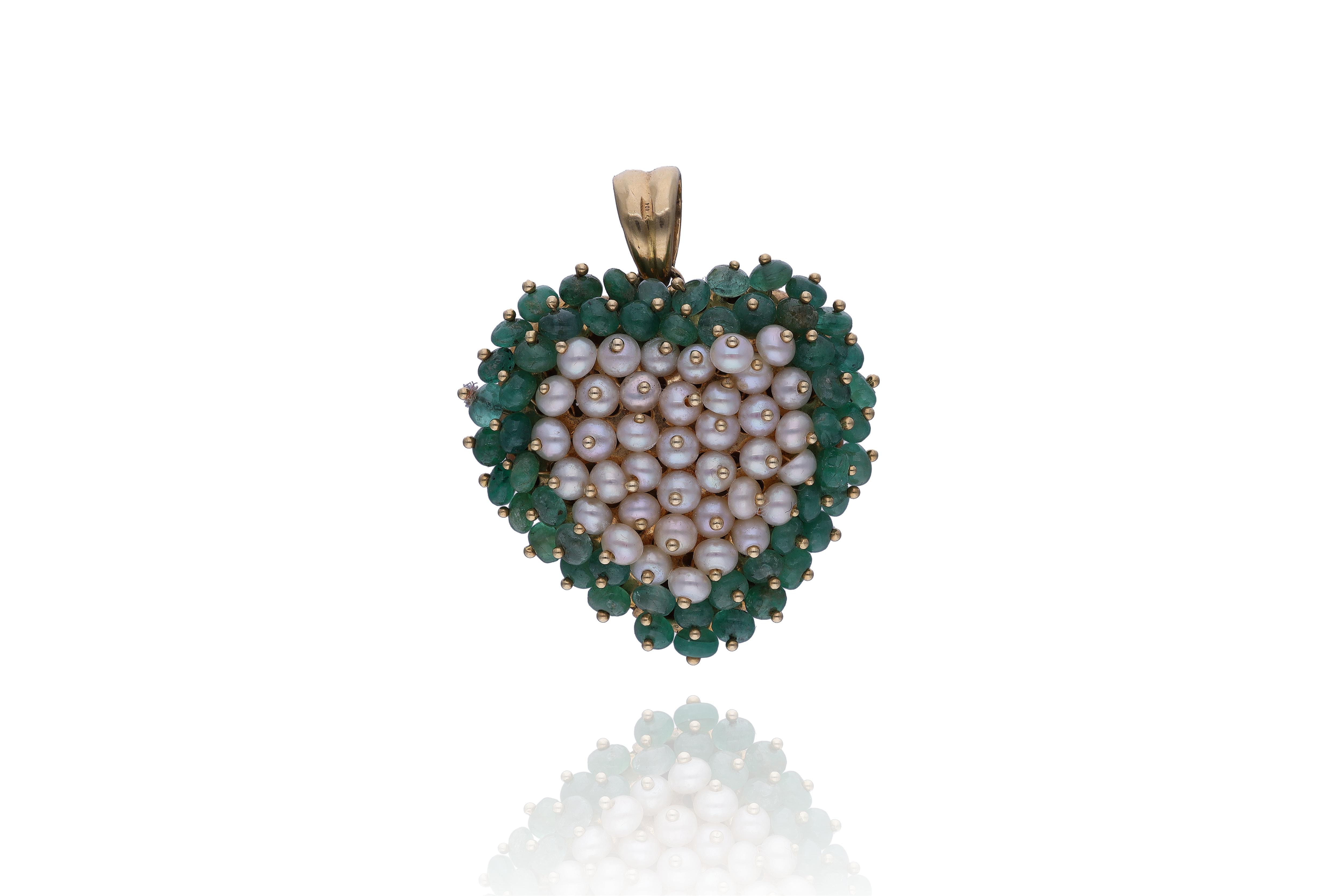 Ciondolo con pietre e perle coltivate - Asta Preziosi