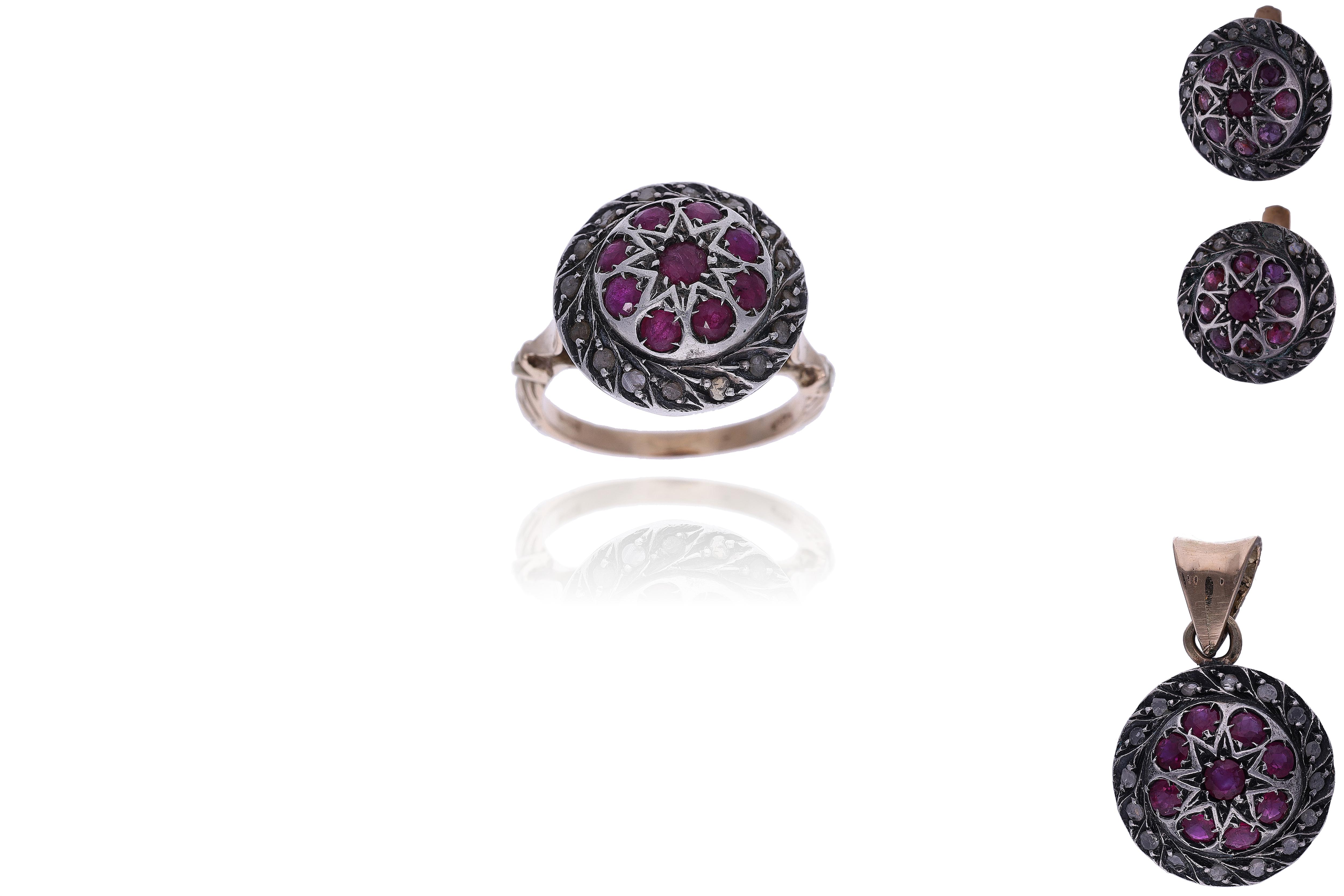 Parure con rubini e diamanti - Asta Preziosi Parure con rubini e diamanti - Asta Preziosi