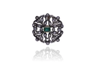 Spilla/Ciondolo con smeraldo e diamanti - Asta Preziosi