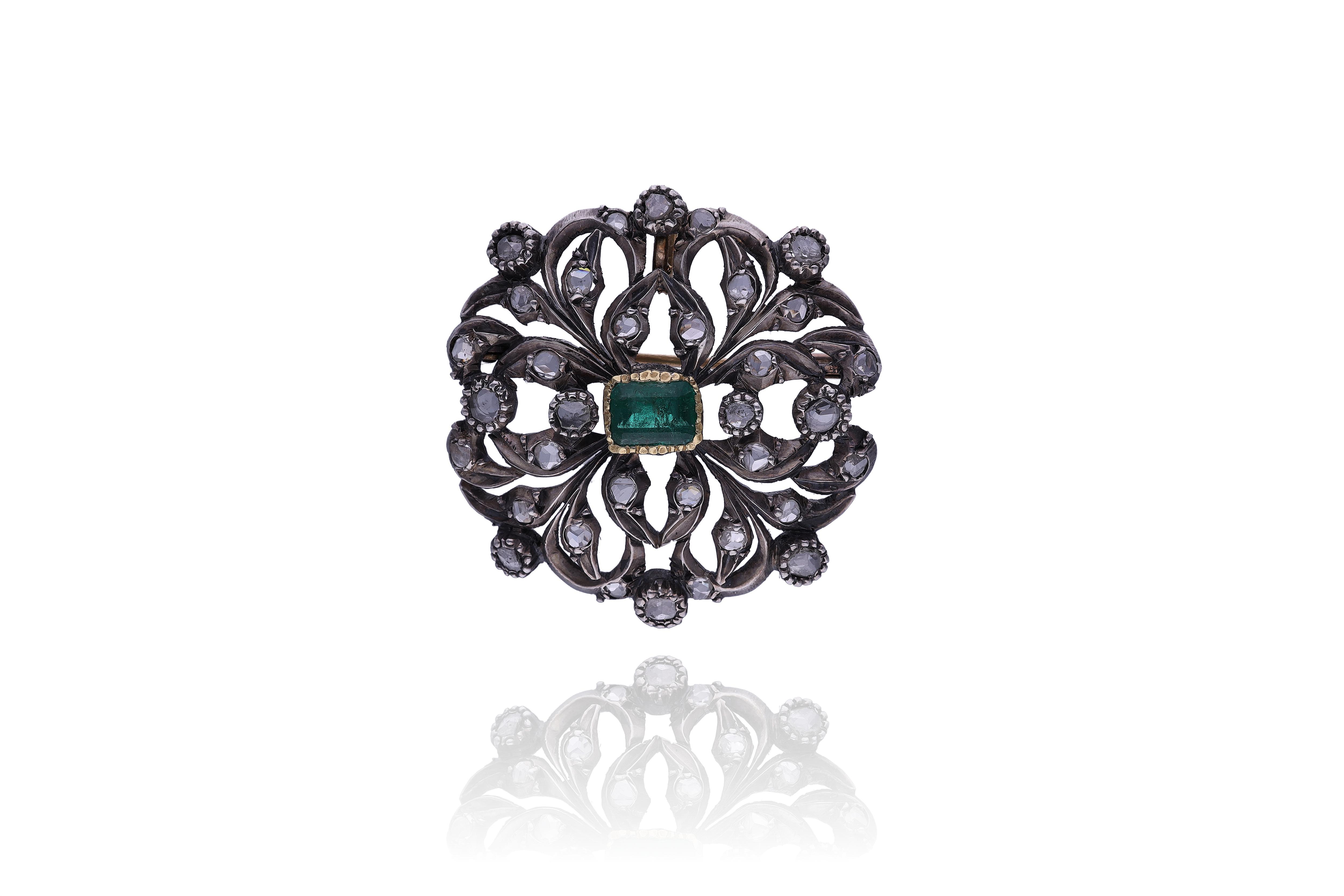 Spilla/Ciondolo con smeraldo e diamanti - Asta Preziosi