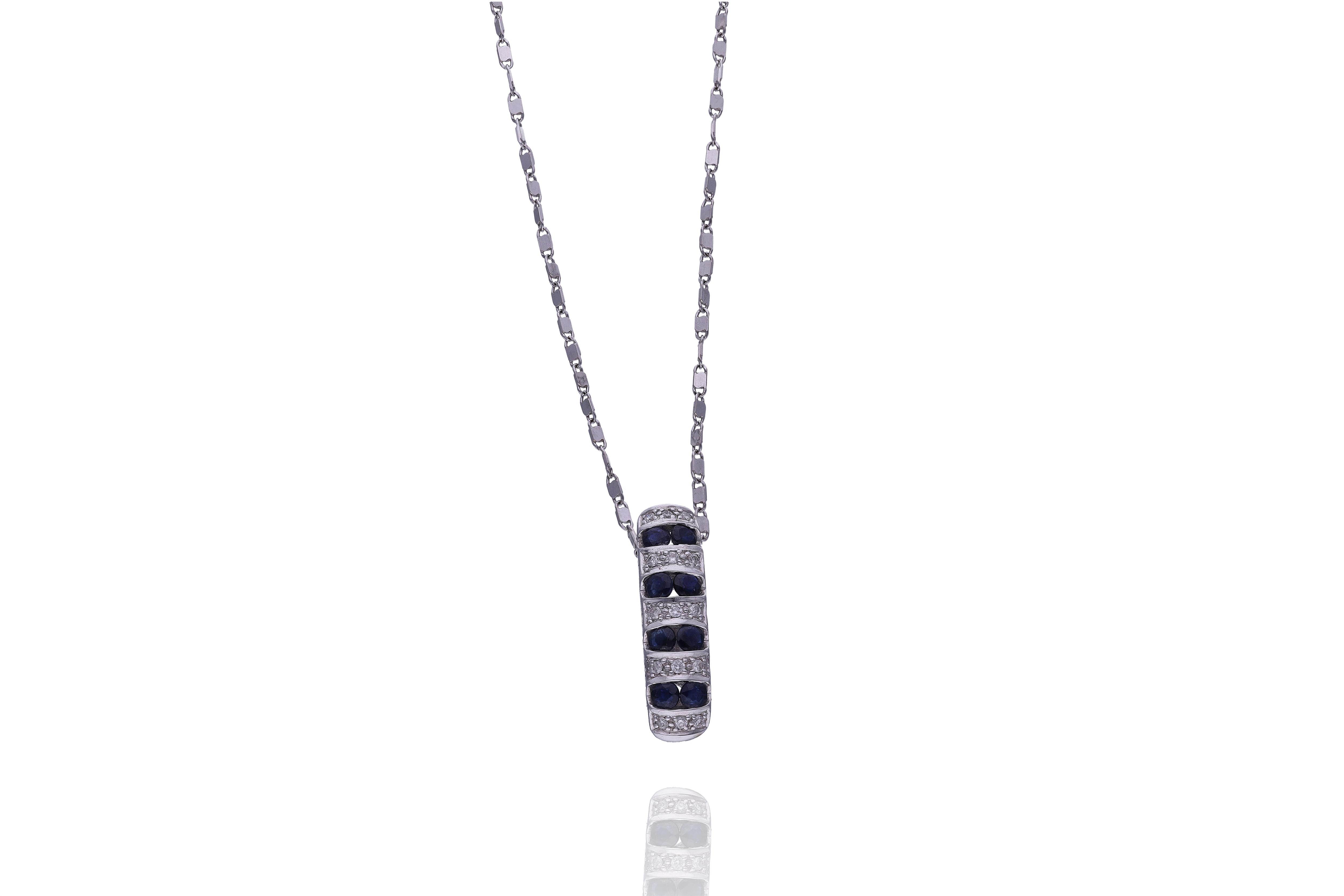 Collana Comete con ciondolo Bliss con zaffiri e diamante - Asta Preziosi