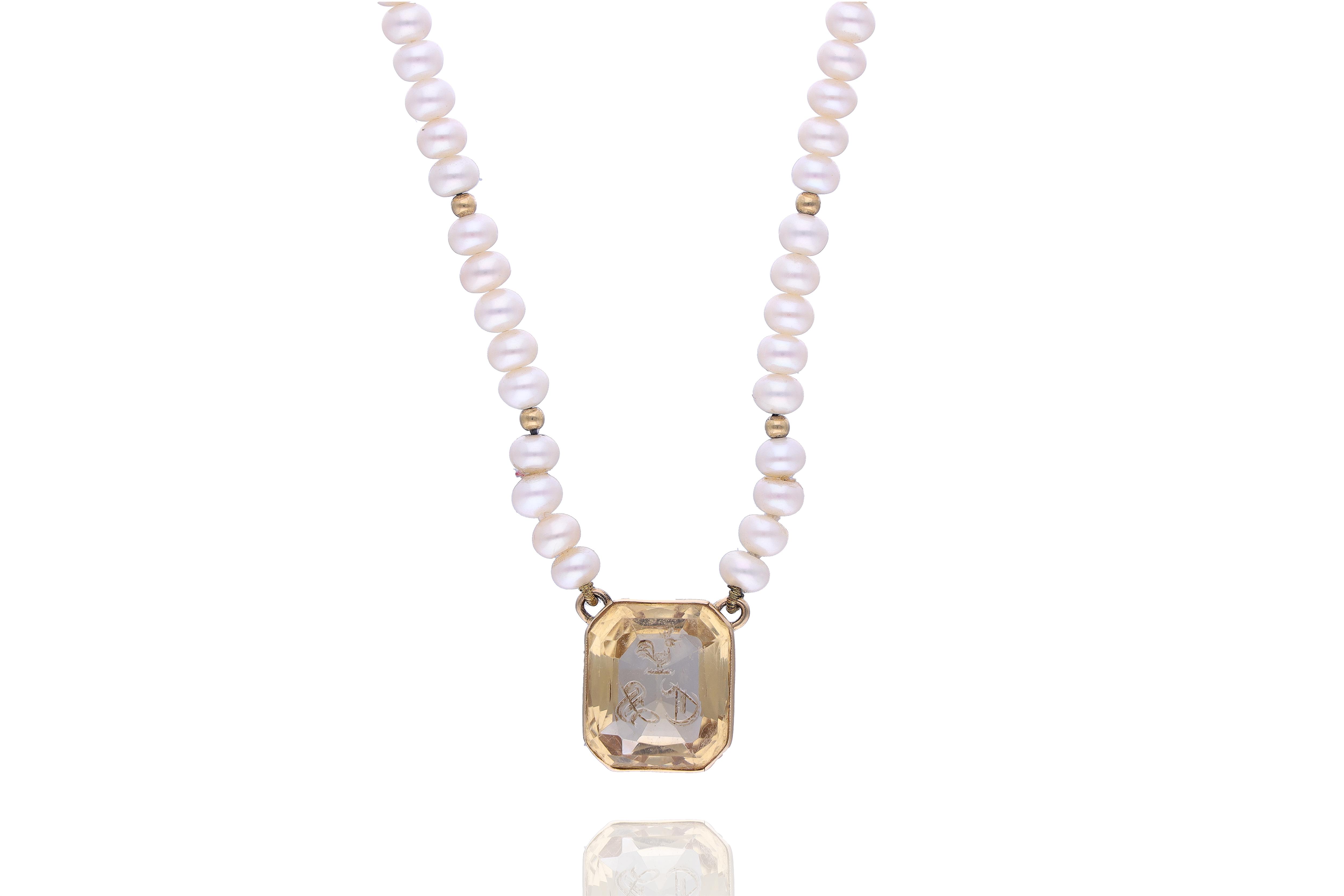 Collana di perle con quarzo - Asta Preziosi