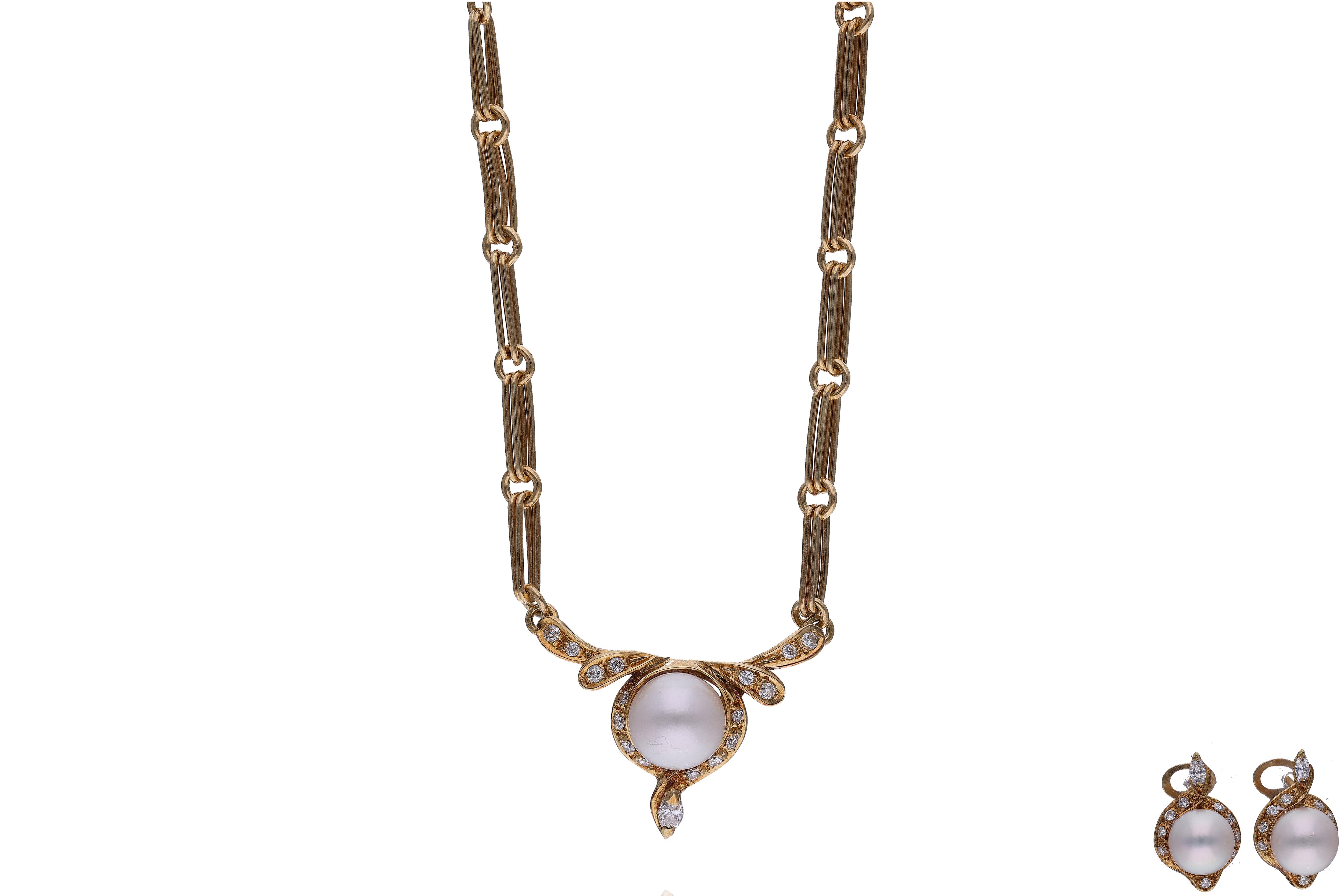 Parure con perle coltivate e diamanti - Asta Preziosi