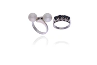 Anelli con perle coltivate e zaffiri - Asta Preziosi