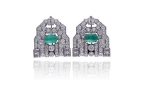 Spilla scomponibile con smeraldi e diamanti - Asta Preziosi