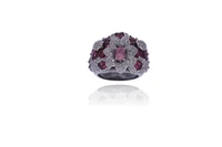 Anello con diamanti e tormaline rosa - Asta Preziosi