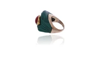 Anello con malachite e corallo - Asta Preziosi