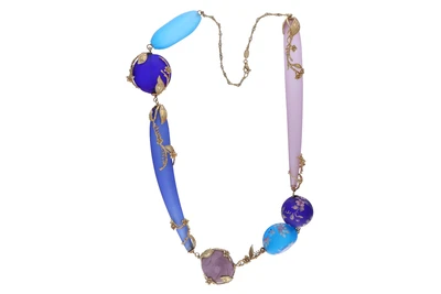 Collana con vetri e oro - Asta Preziosi