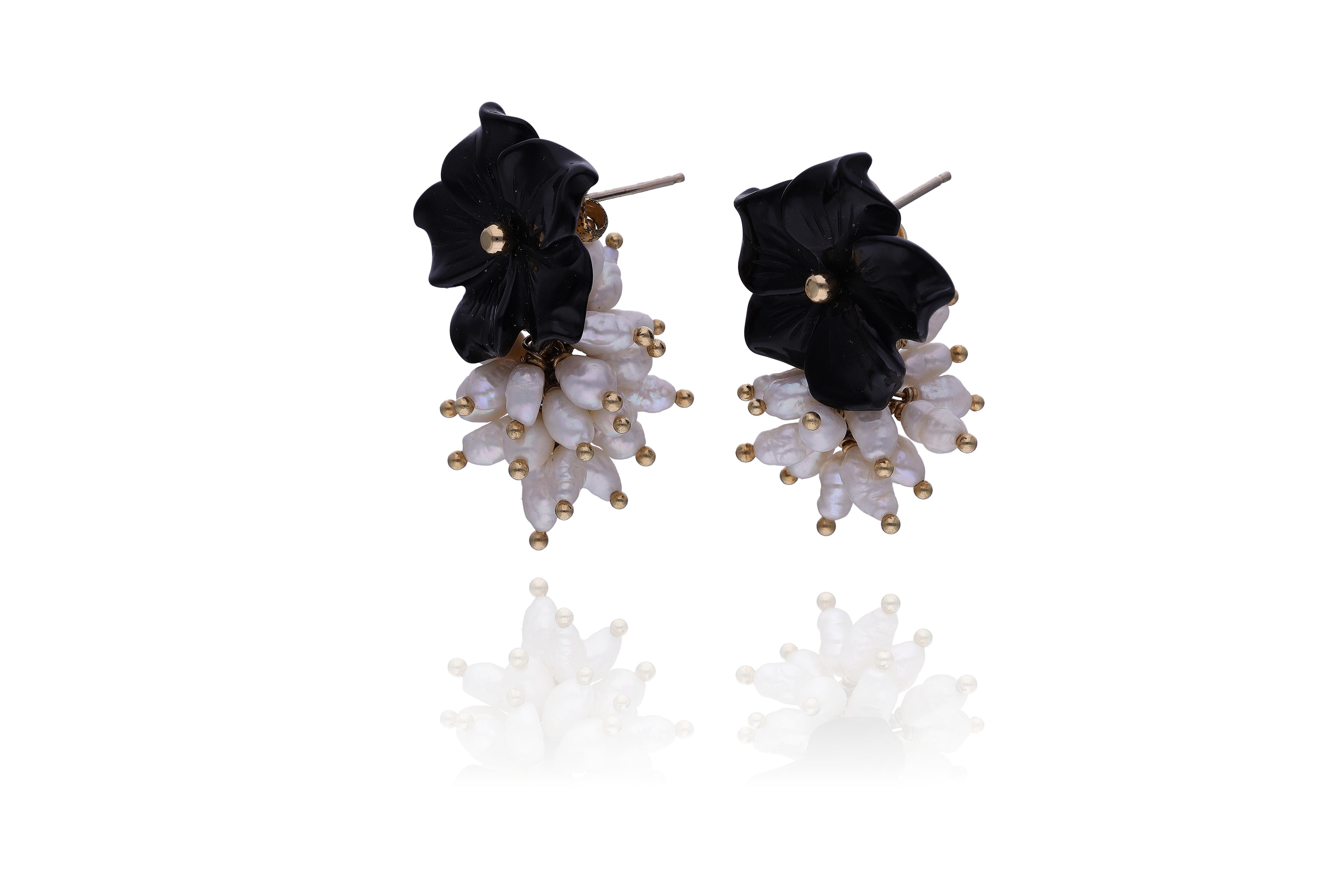 Orecchini con calcedoni e perle coltivate - Asta Preziosi