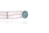 Bracciale di perle coltivate con smeraldo e diamanti - Asta Preziosi
