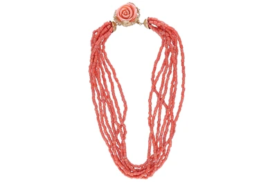 Torchon di pietre e corallo - Asta Preziosi