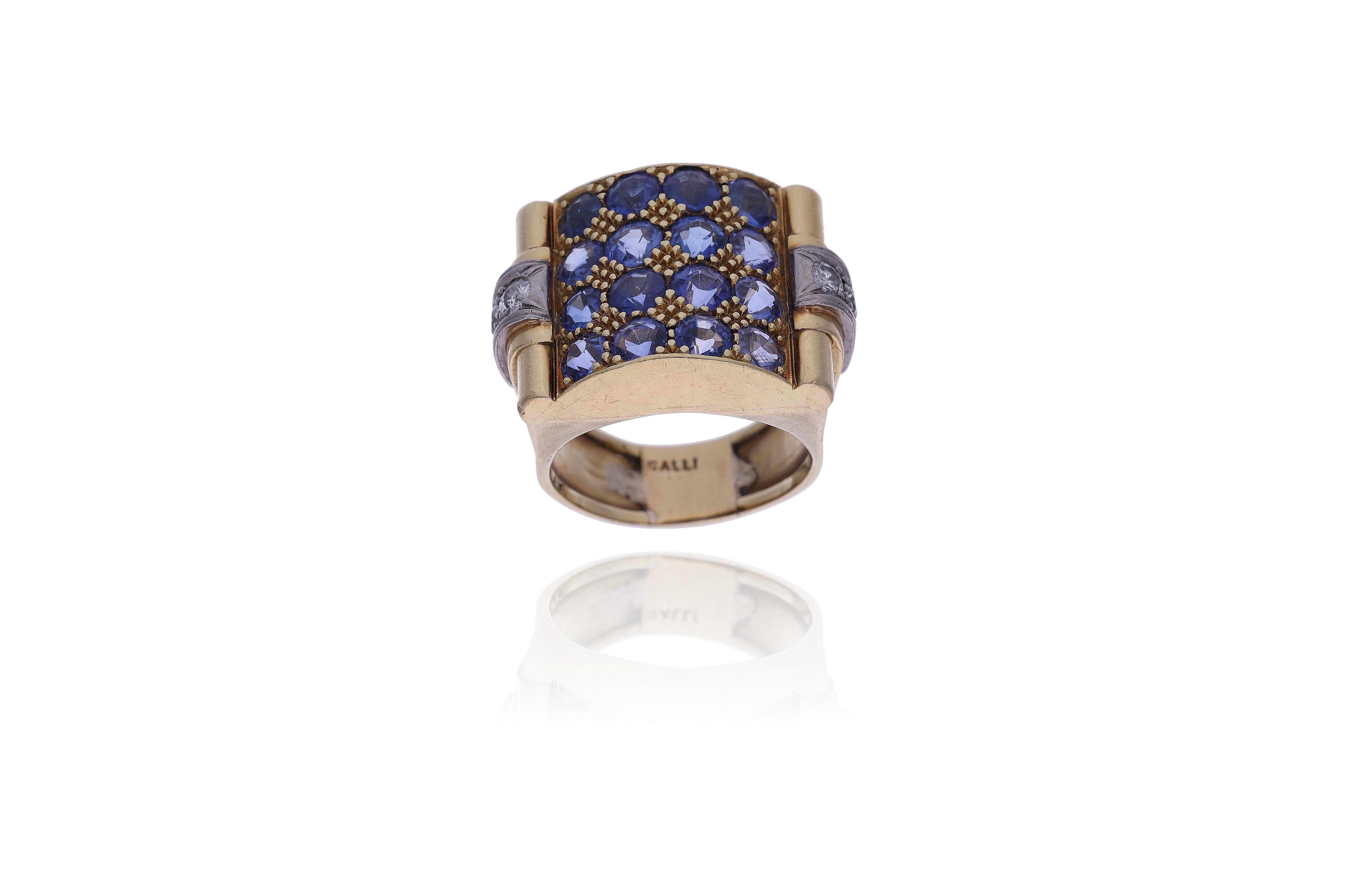 Anello con zaffiri e diamanti - Asta Preziosi