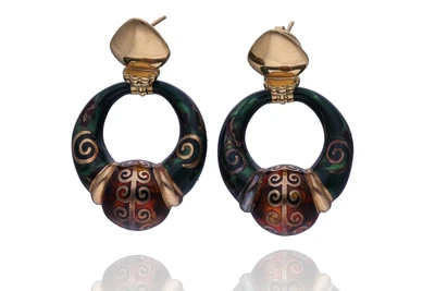 Fidia, orecchini con smalti - Asta Preziosi