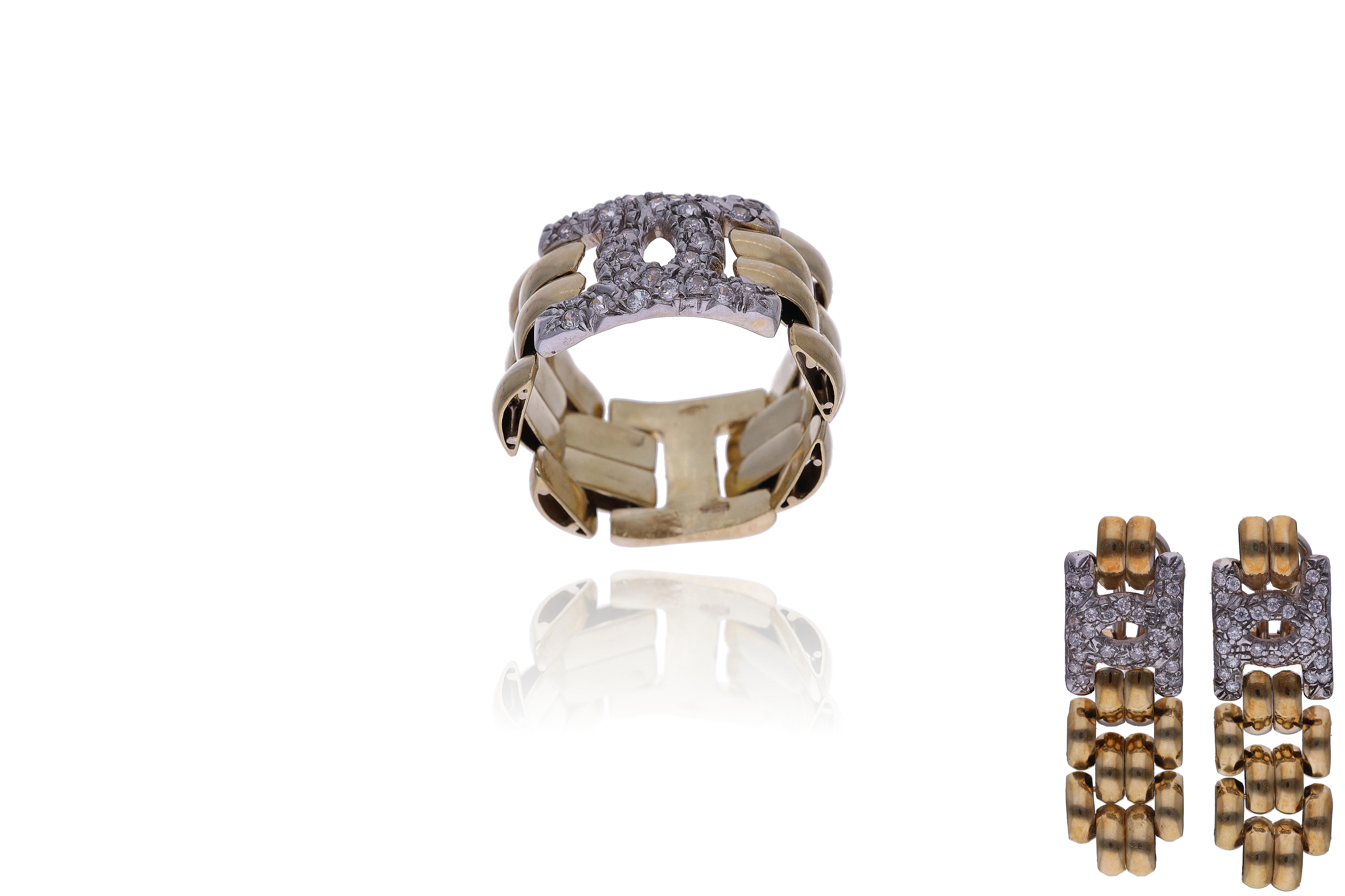 Parure anello e orecchini con pietre - Asta Preziosi