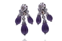 Orecchini con perle coltivate, ametiste e diamanti - Asta Preziosi Orecchini con perle coltivate, ametiste e diamanti - Asta Preziosi