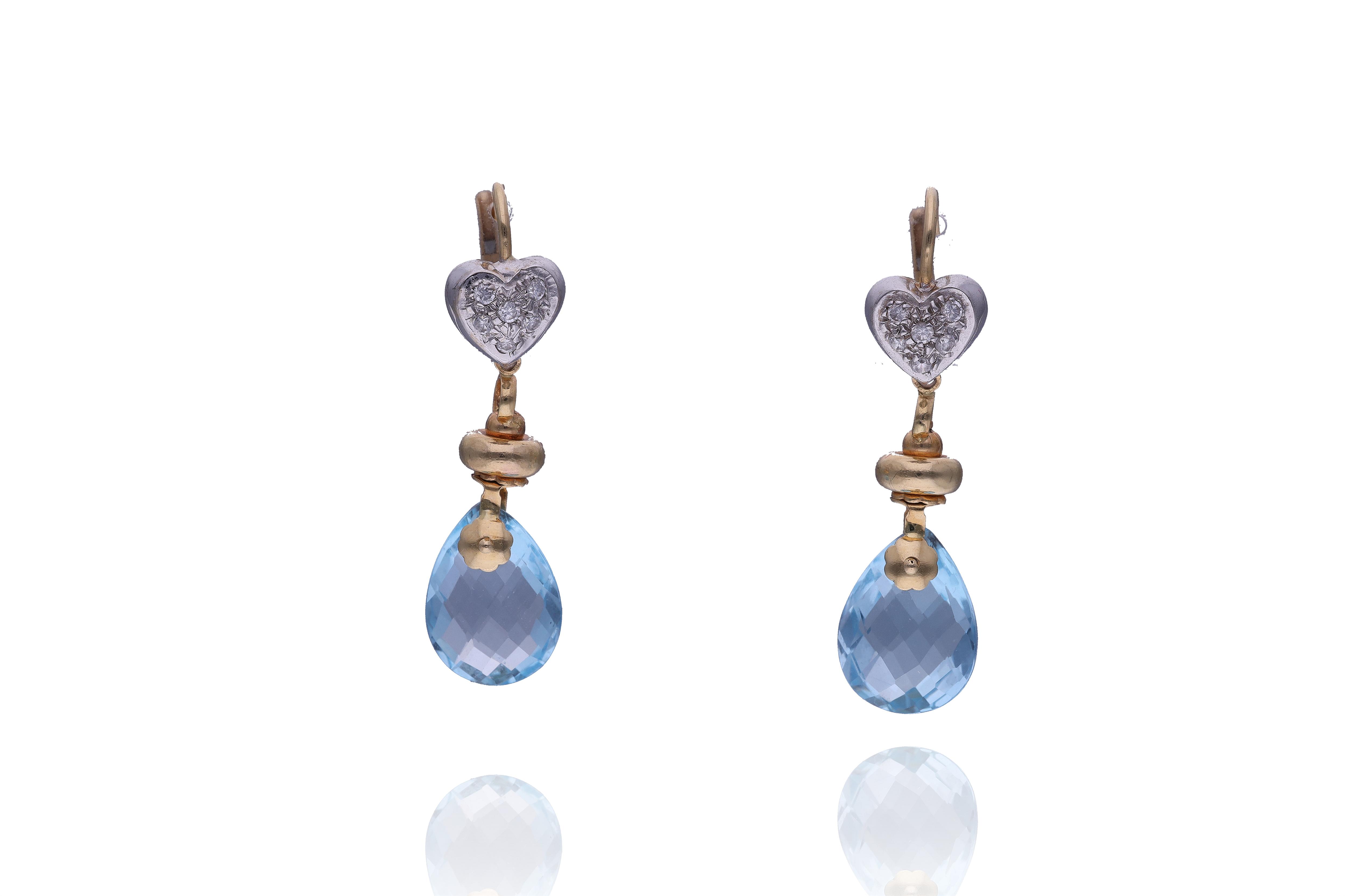 Paio di orecchini con topazi e pietre - Asta Preziosi