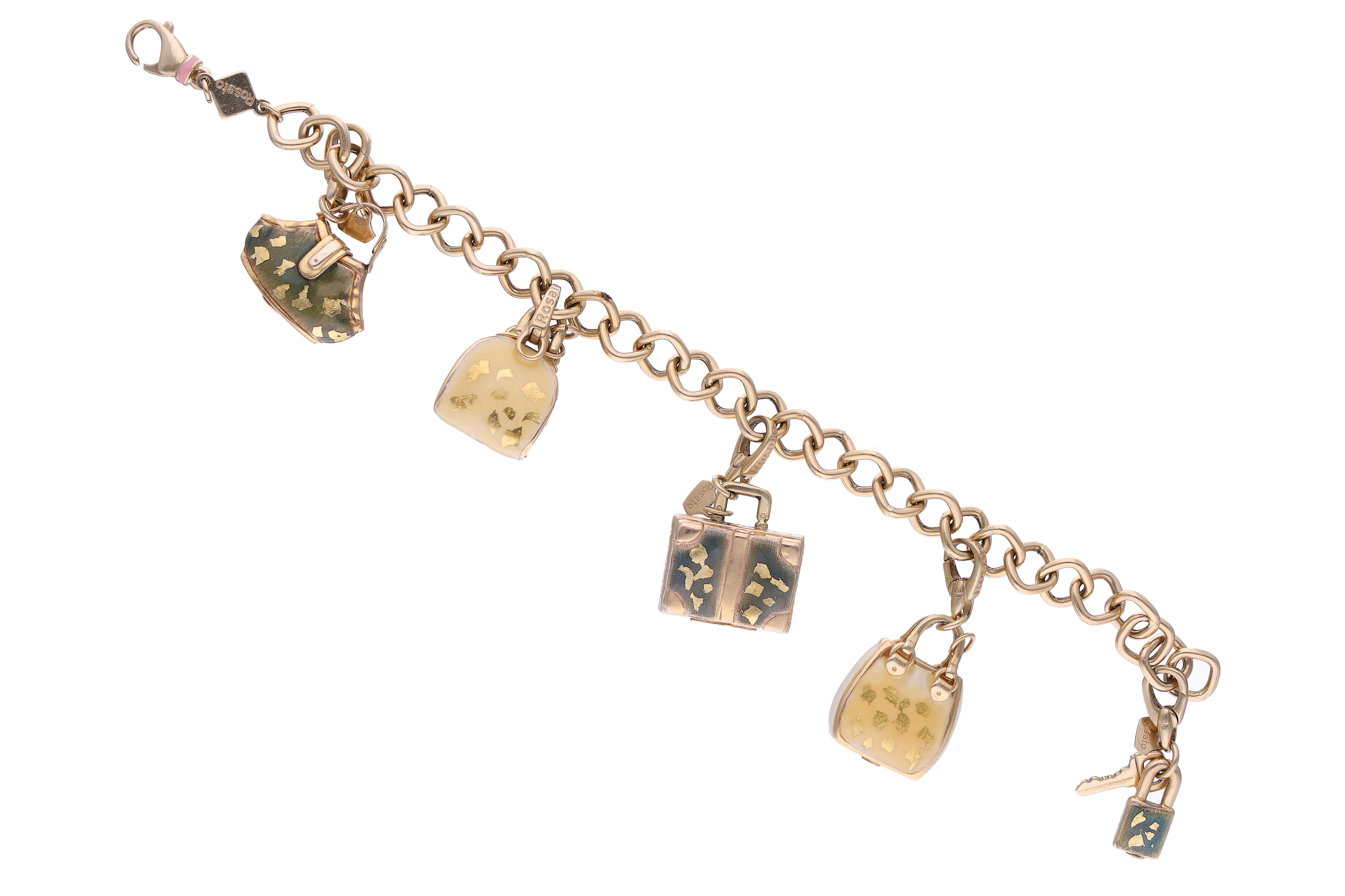 Rosato, bracciale con ciondoli con smalti - Asta Preziosi