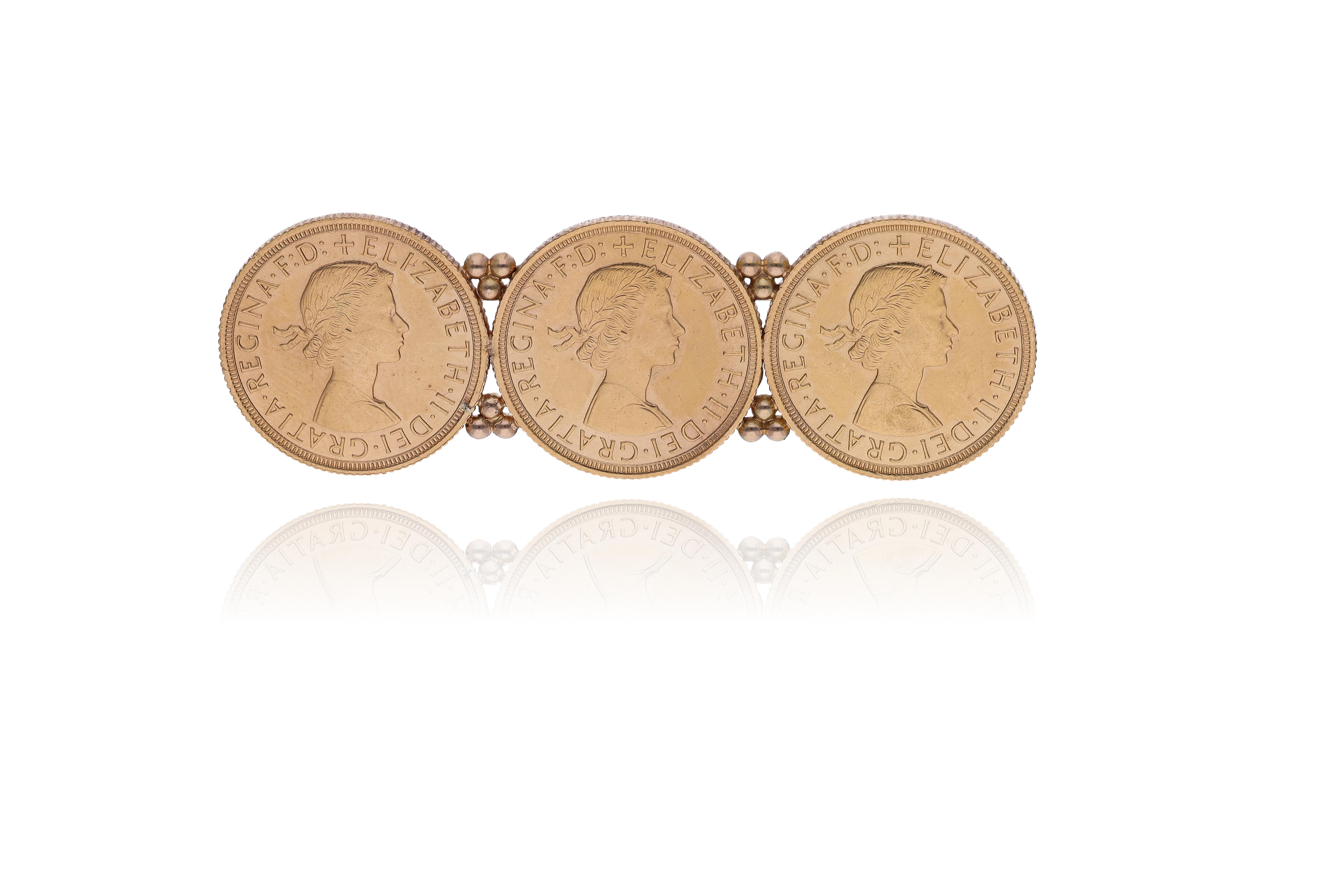 Spilla con tre sterline inglesi - Asta Preziosi