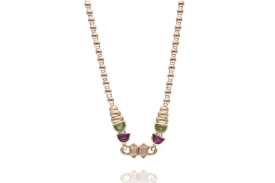 Collana con quarzi, peridoti e granati - Asta Preziosi