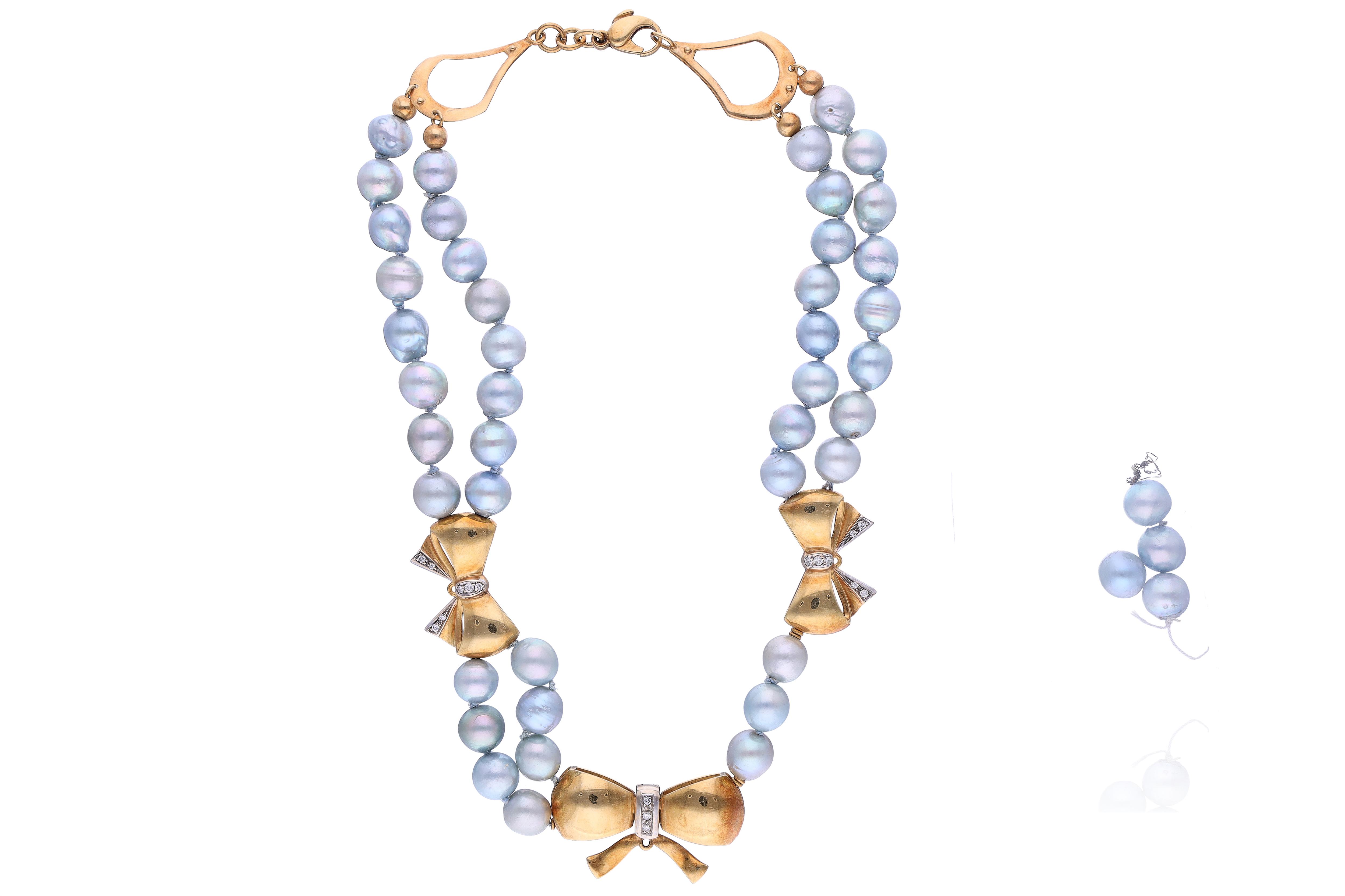 Collana di perle coltivate e diamanti - Asta Preziosi Collana di perle coltivate e diamanti - Asta Preziosi