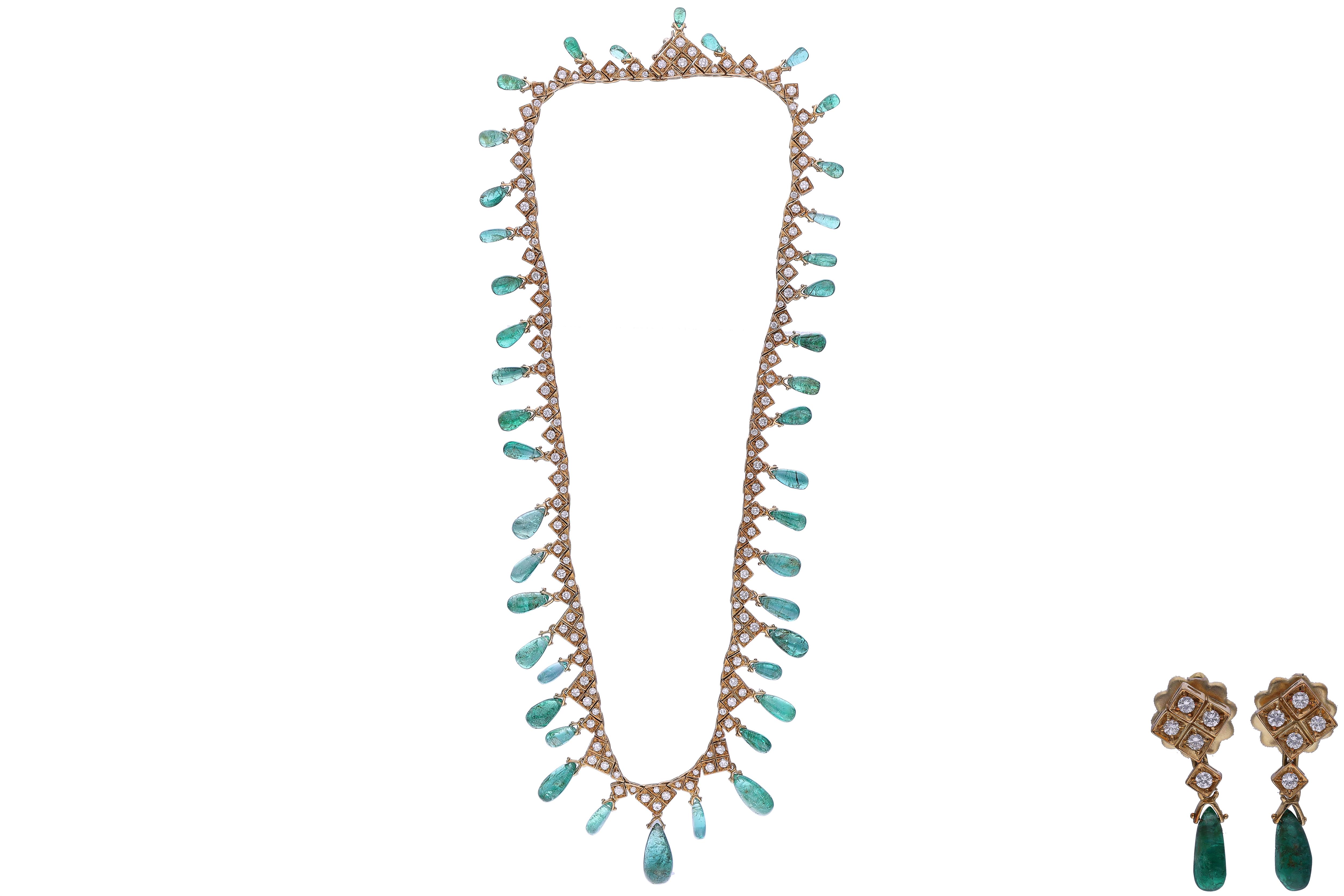 Parure con diamanti e smeraldi - Asta Preziosi