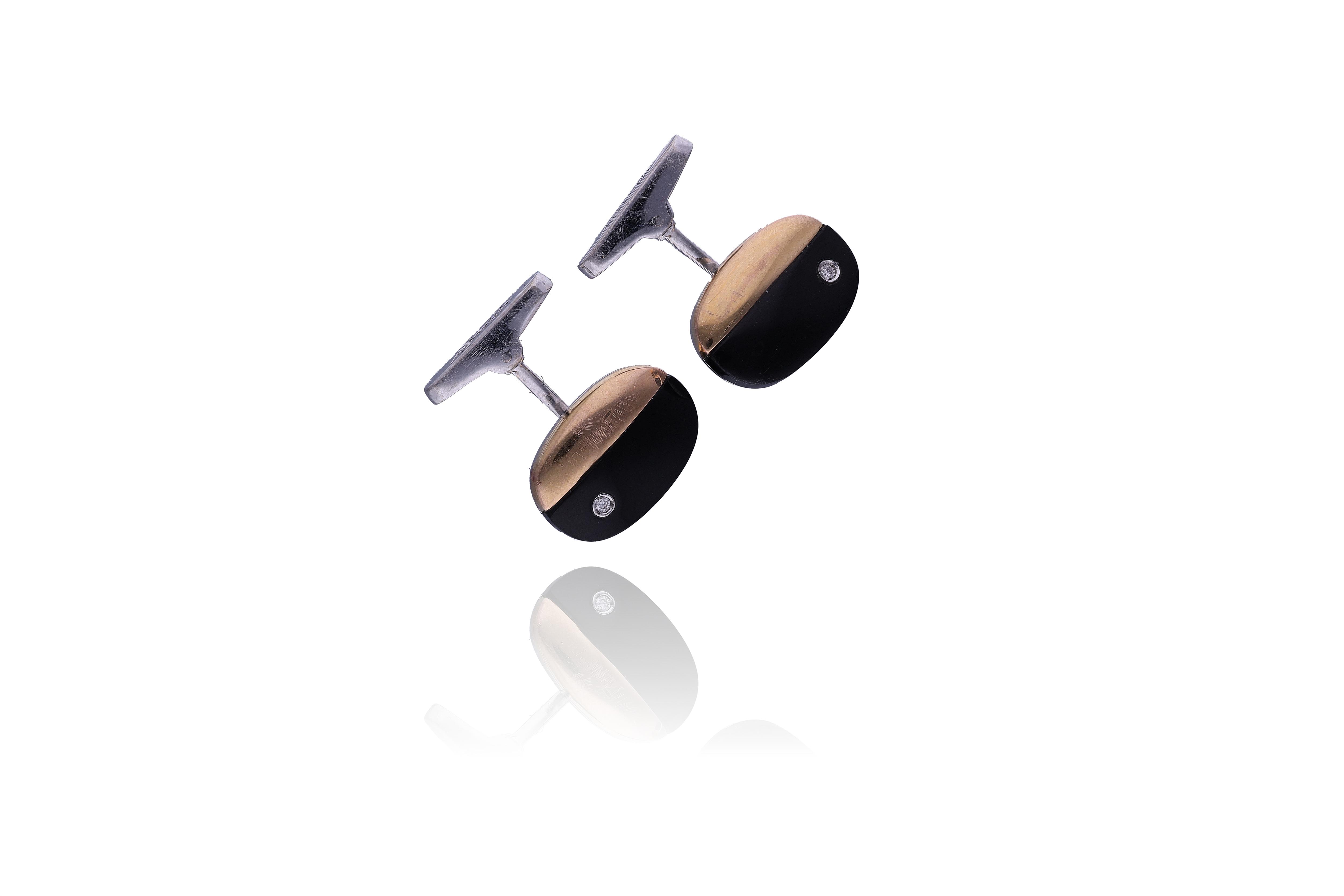 Recarlo, gemelli con pietre e diamanti - Asta Preziosi