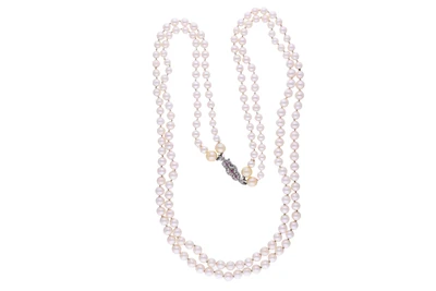 Collana di perle coltivate con rubini - Asta Preziosi