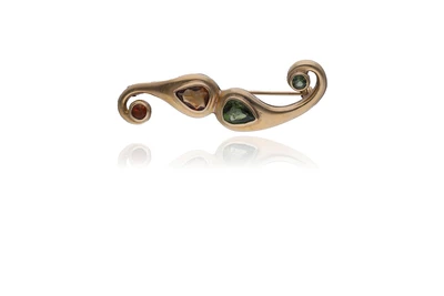 Spilla con quarzi e tormaline - Asta Preziosi