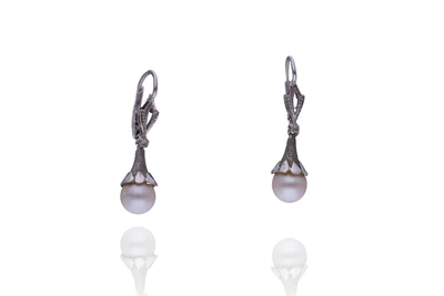 Orecchini con perle coltivate e pietre - Asta Preziosi