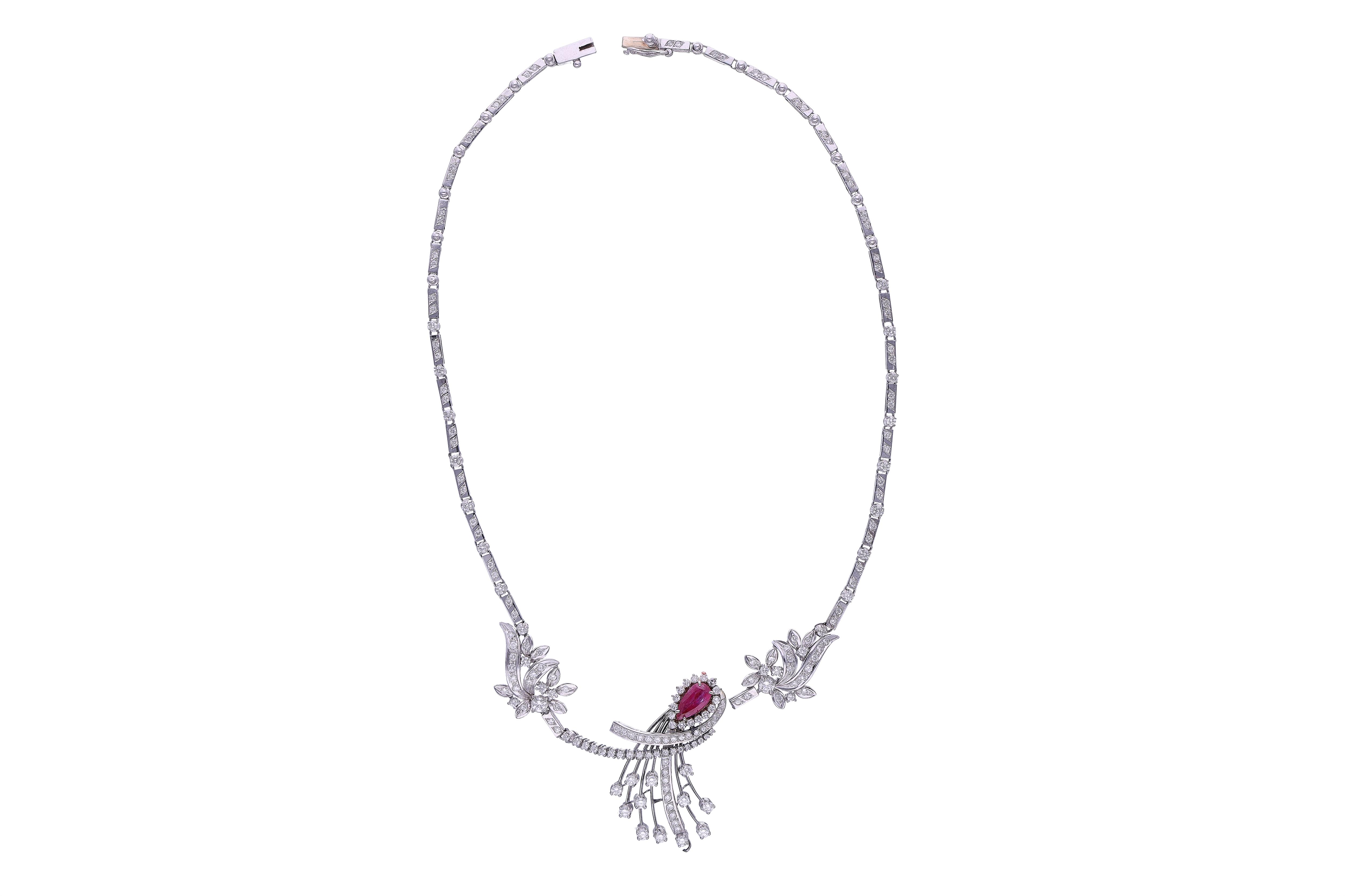 Collana con rubino e diamanti - Asta Preziosi