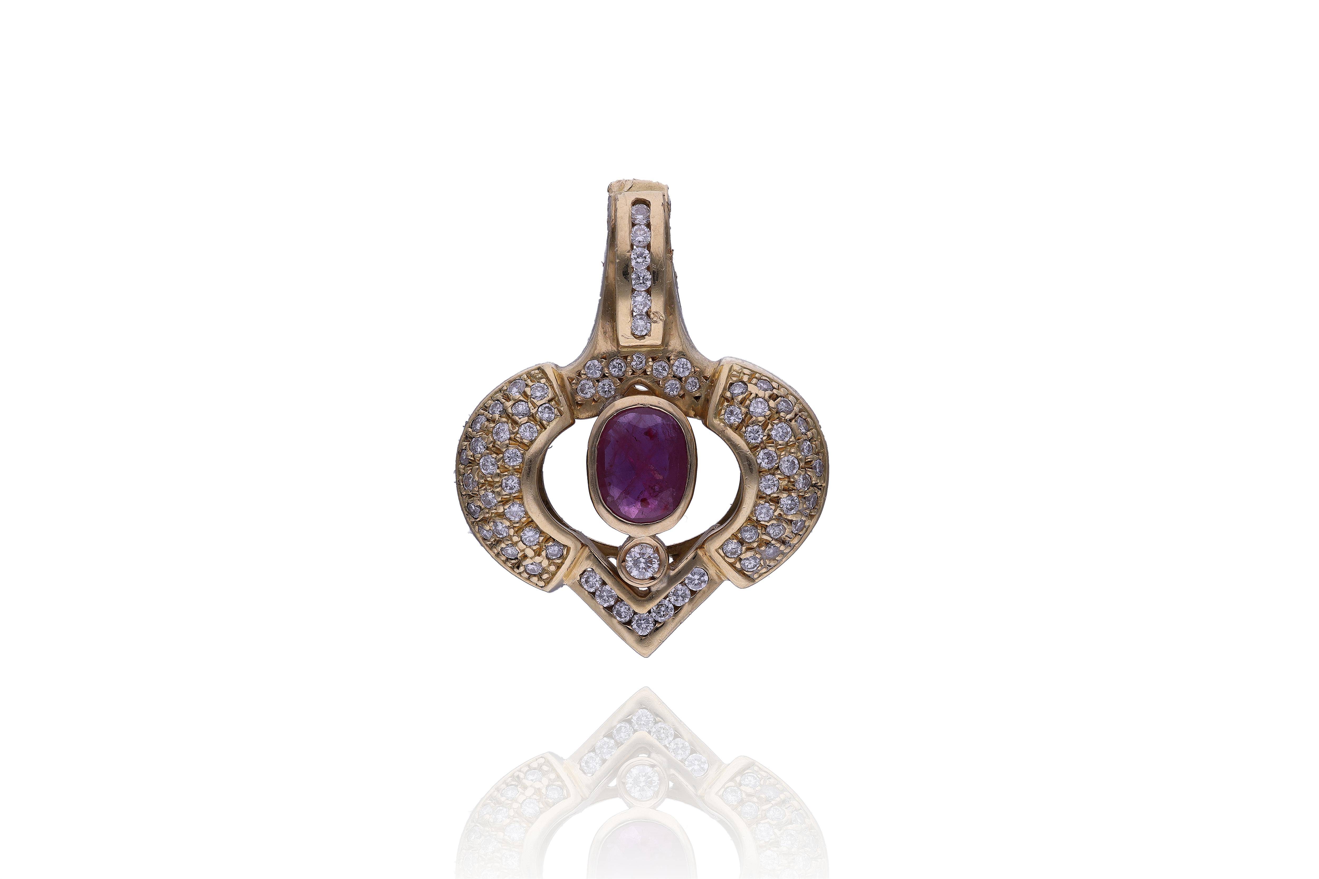 Ciondolo con rubino e diamanti - Asta Preziosi