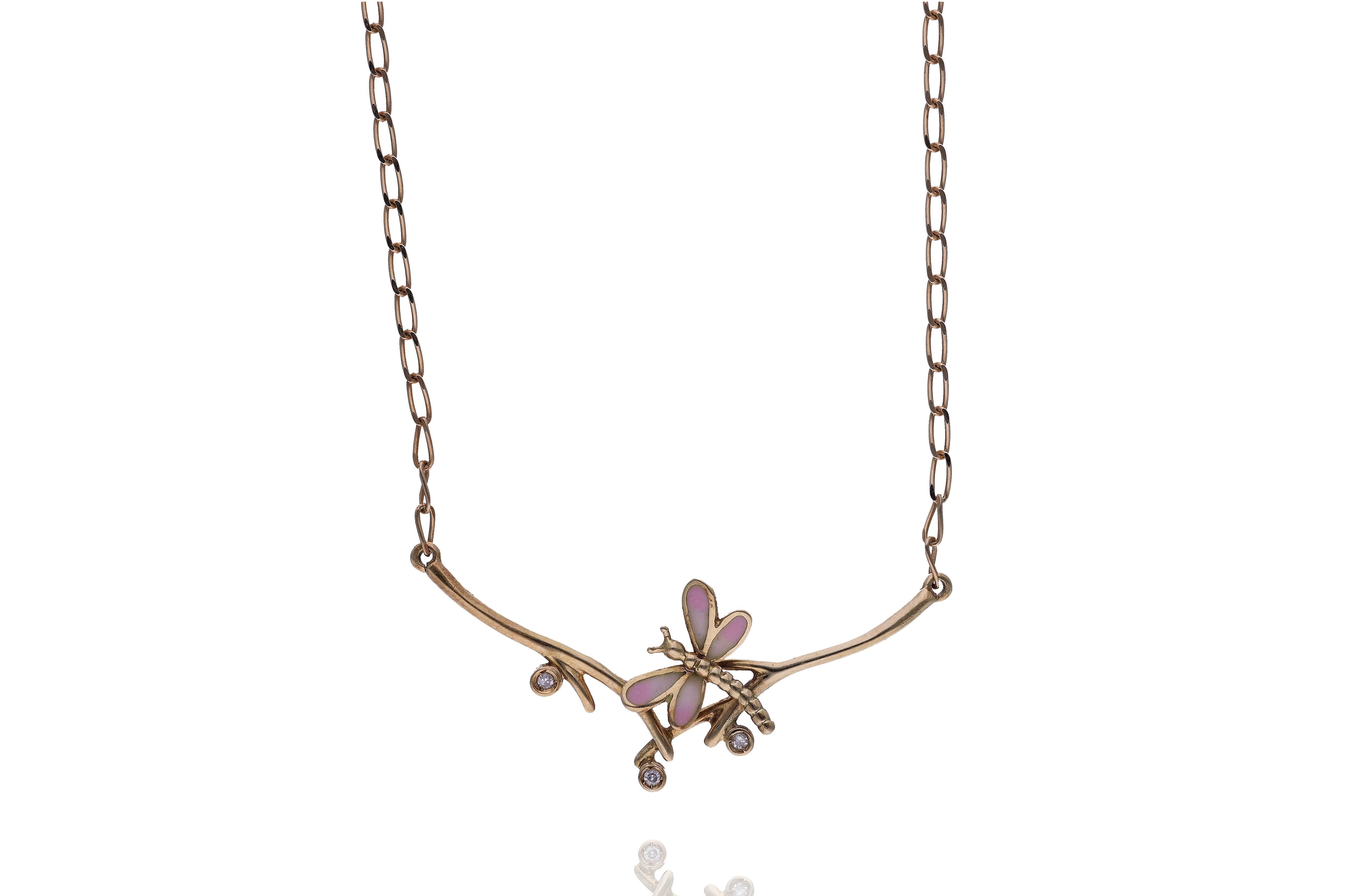 Collana con diamanti e smalto - Asta Preziosi