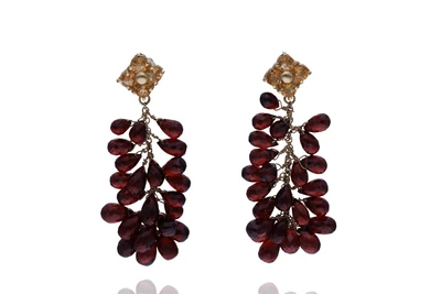Orecchini con quarzi e granati - Asta Preziosi