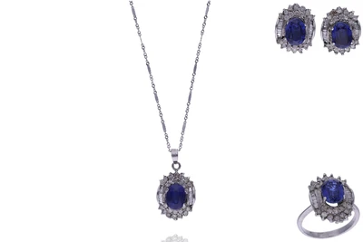 Parure con diamanti e pietre - Asta Preziosi