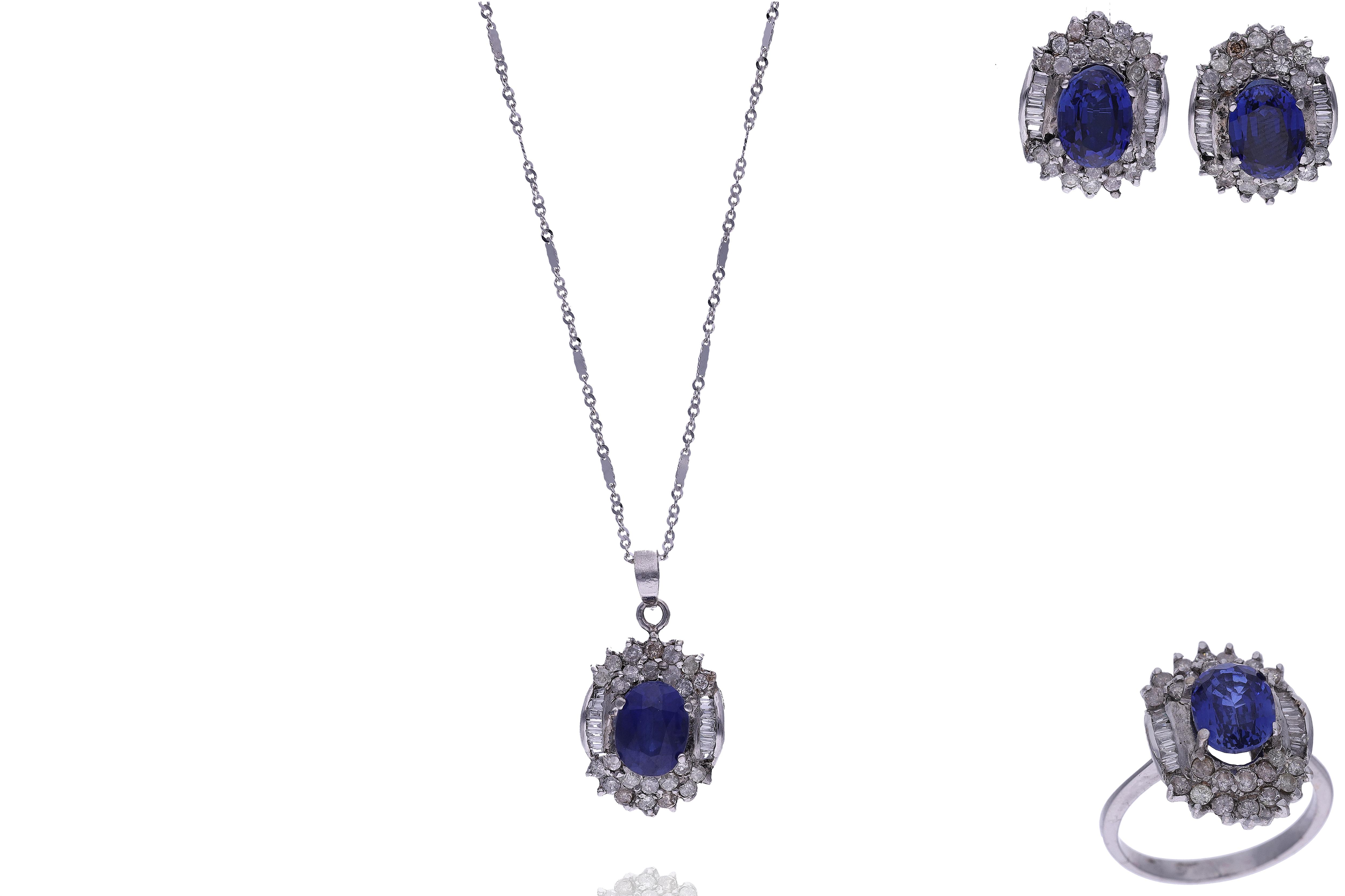 Parure con diamanti e pietre - Asta Preziosi