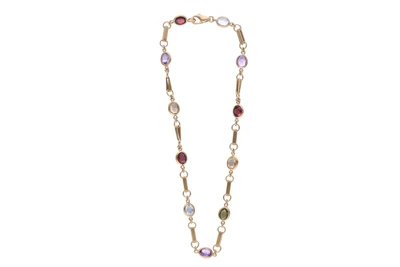 Collana con ametiste, granati, acquemarine - Asta Preziosi