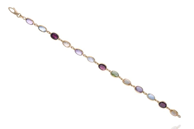 Collana con ametiste, granati, quarzi gialli - Asta Preziosi