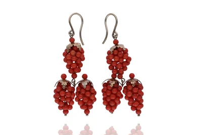 Orecchini con coralli - Asta Preziosi