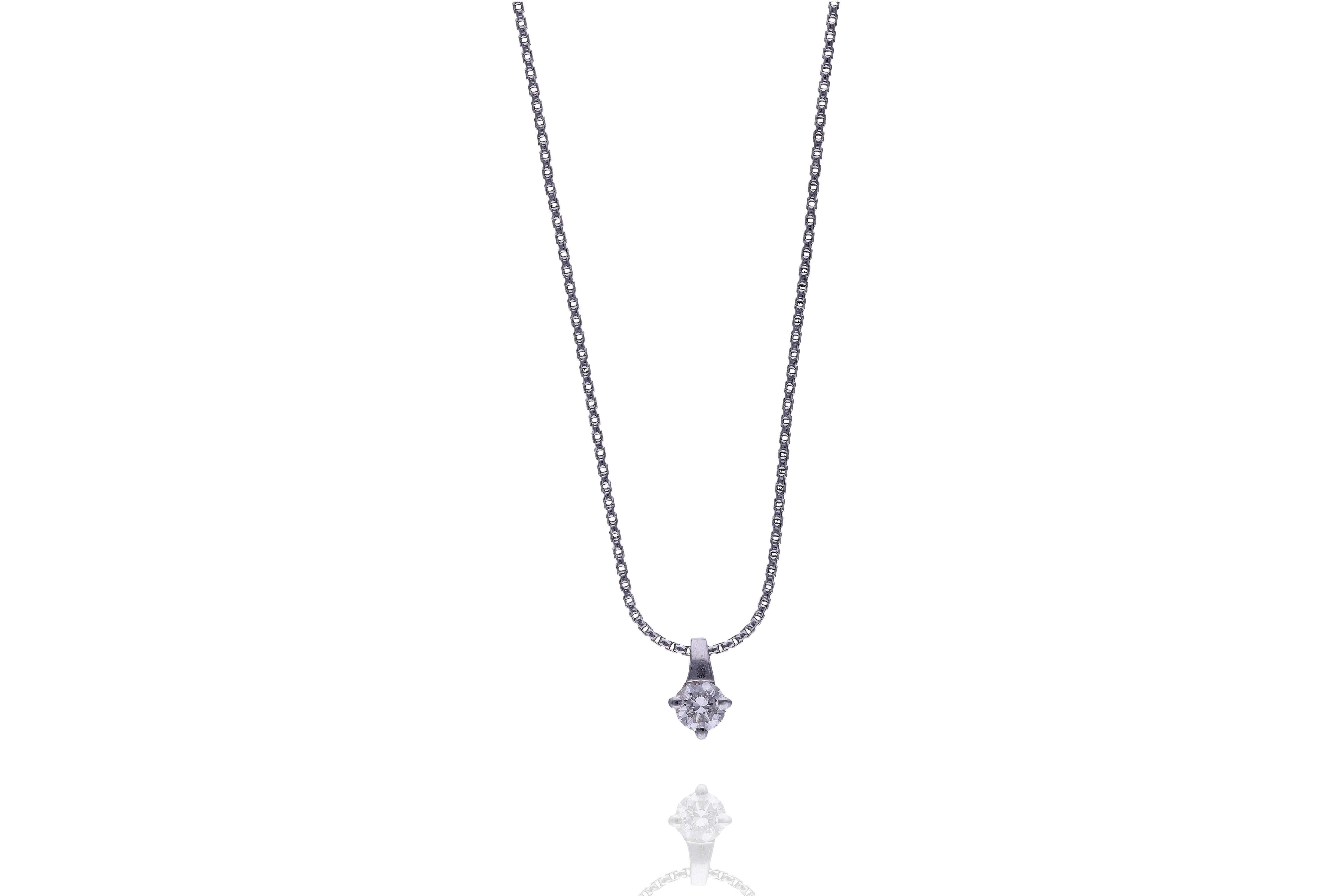 Collana con pendente con diamante - Asta Preziosi