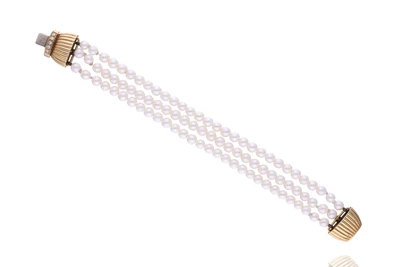 Bracciale con perle coltivate e diamanti - Asta Preziosi