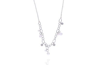 Collana con diamanti e perle coltivate - Asta Preziosi