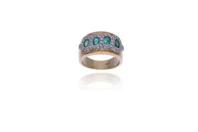 Anello con smeraldi e diamanti - Asta Preziosi