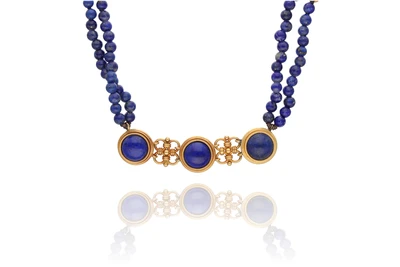 Collana con lapislazzuli e pietre - Asta Preziosi
